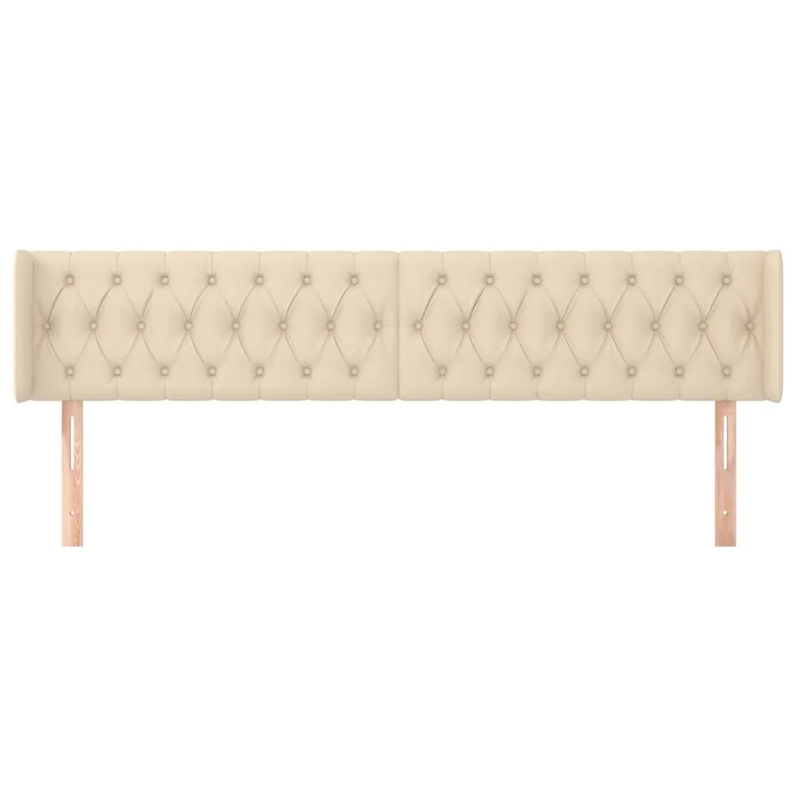 Tête de lit avec oreilles Crème 183x16x78/88 cm Tissu - 3