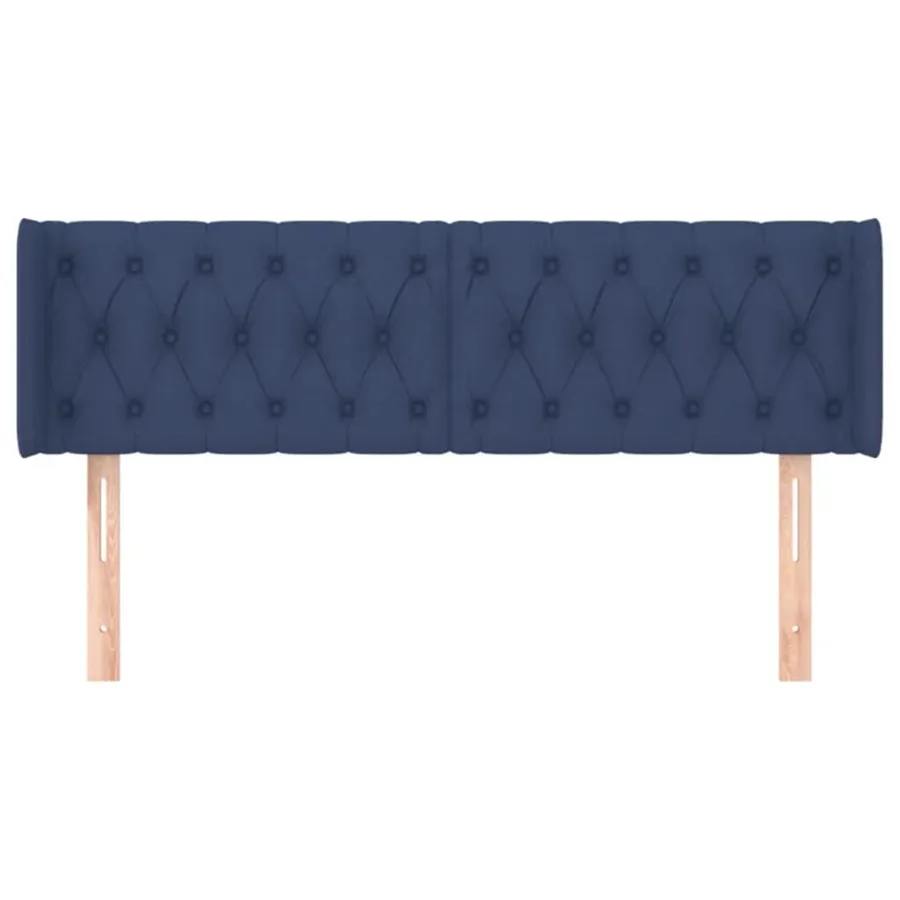 Tête de lit avec oreilles Bleu 163x16x78/88 cm Tissu - 3