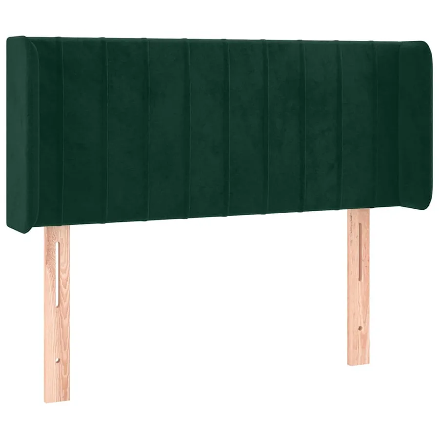 Tête de lit avec oreilles Vert foncé 93x16x78/88 cm Velours - 2
