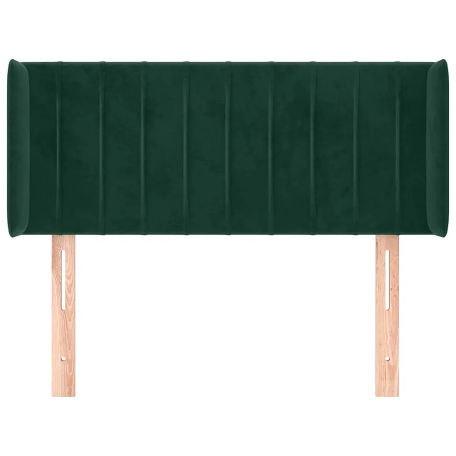 Tête de lit avec oreilles Vert foncé 93x16x78/88 cm Velours - 3