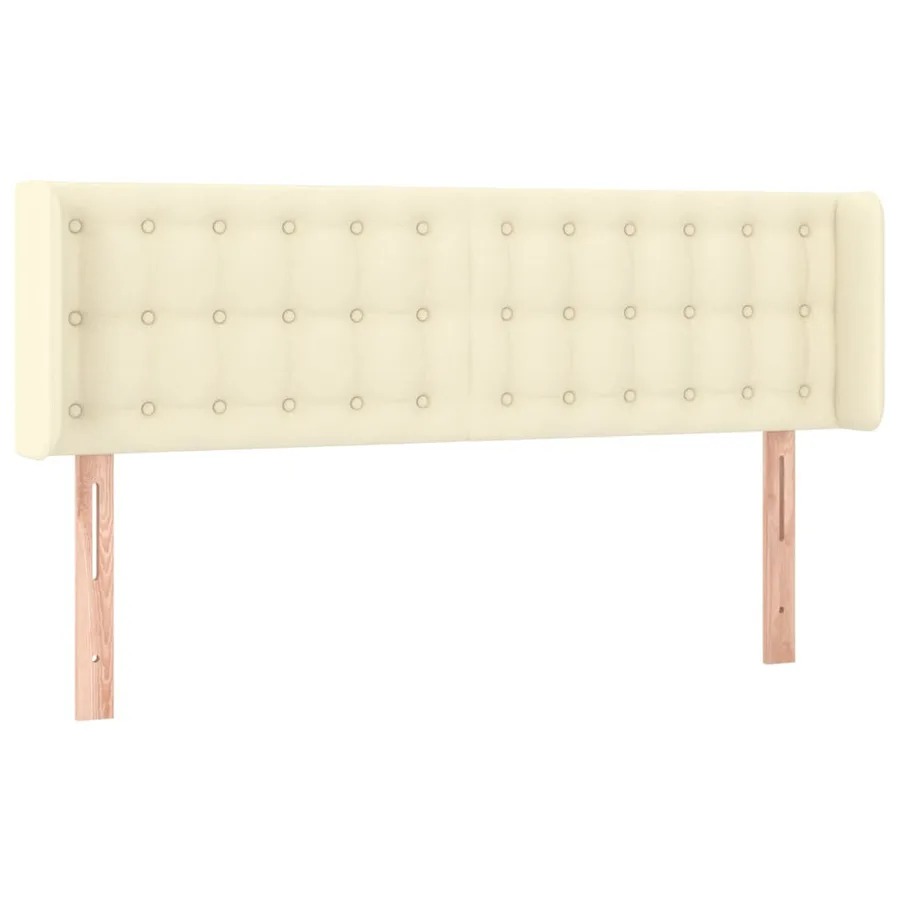 Tête de lit avec oreilles Crème 147x16x78/88 cm Similicuir - 2