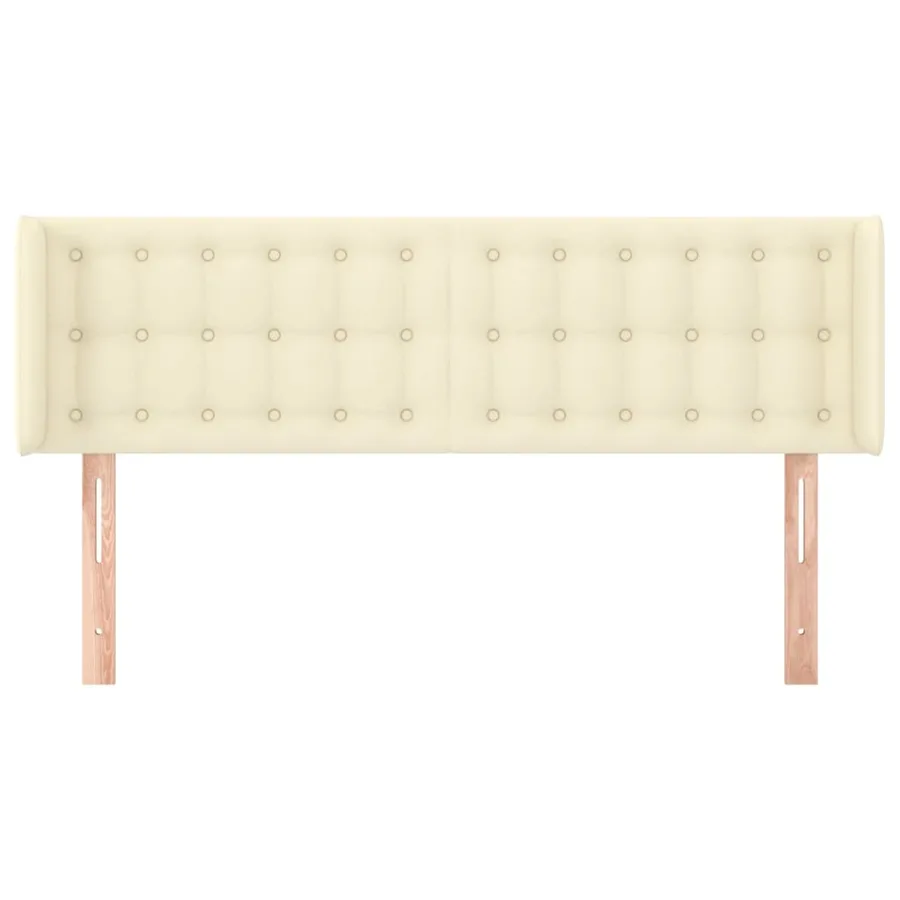 Tête de lit avec oreilles Crème 147x16x78/88 cm Similicuir - 3