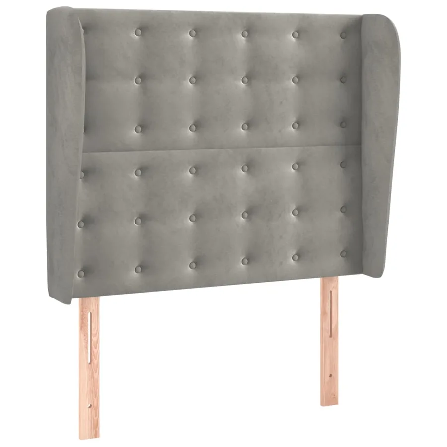 Tête de lit avec oreilles Gris clair 83x23x118/128 cm Velours - 2