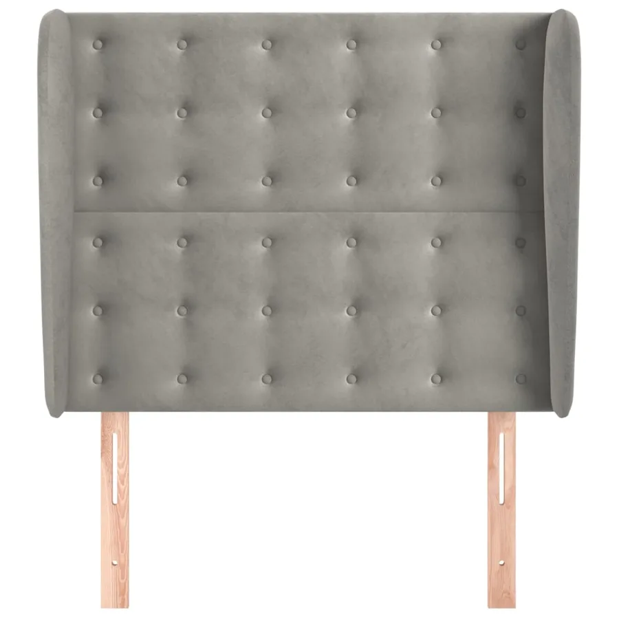 Tête de lit avec oreilles Gris clair 83x23x118/128 cm Velours - 3