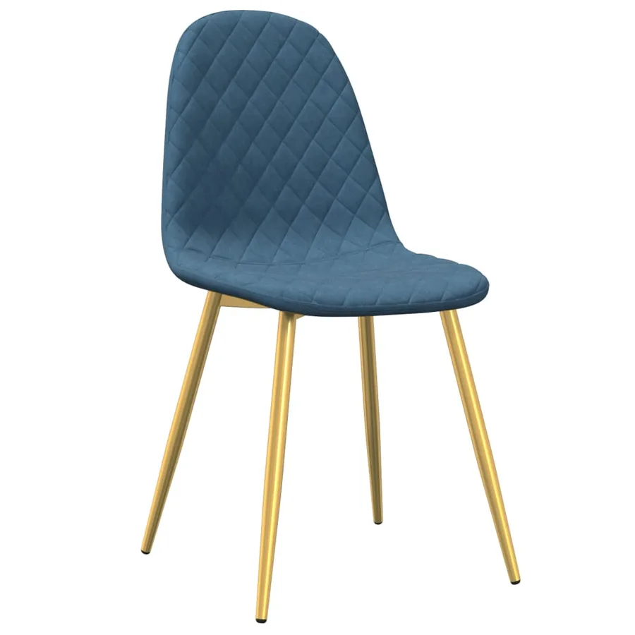 Chaises à manger lot de 4 Bleu Velours - 3