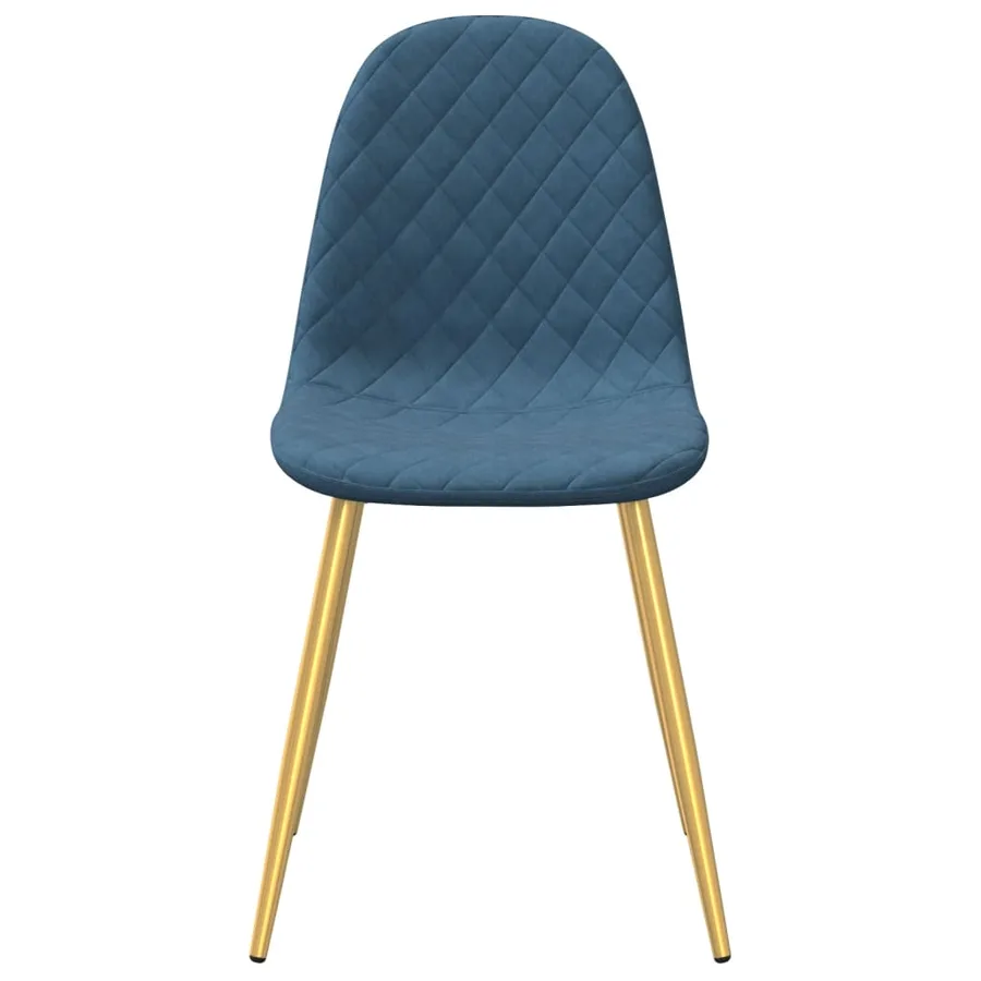 Chaises à manger lot de 4 Bleu Velours - 4