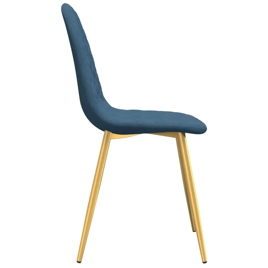 Chaises à manger lot de 4 Bleu Velours - 5
