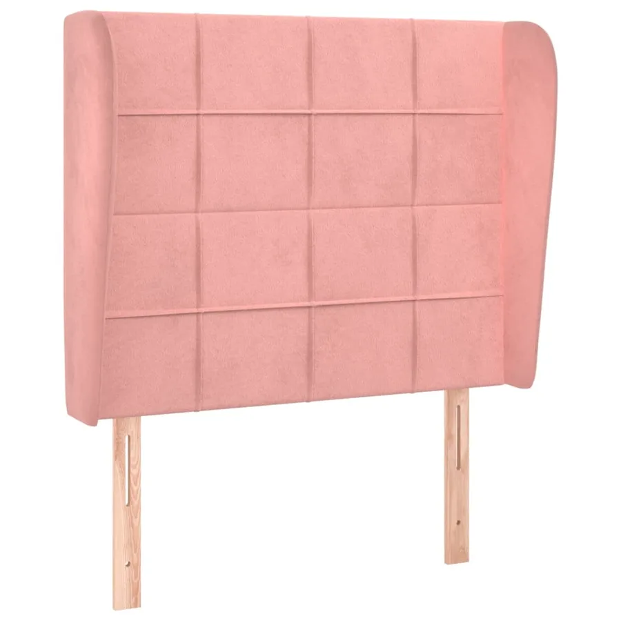 Tête de lit avec oreilles Rose 83x23x118/128 cm Velours - 2