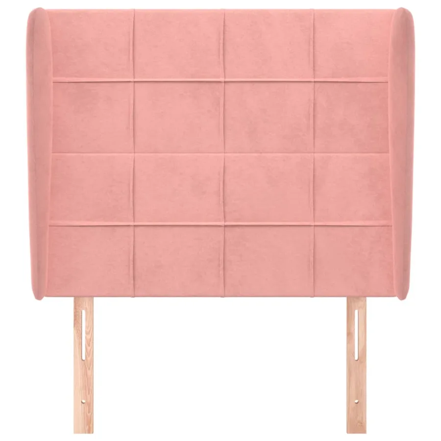 Tête de lit avec oreilles Rose 83x23x118/128 cm Velours - 3