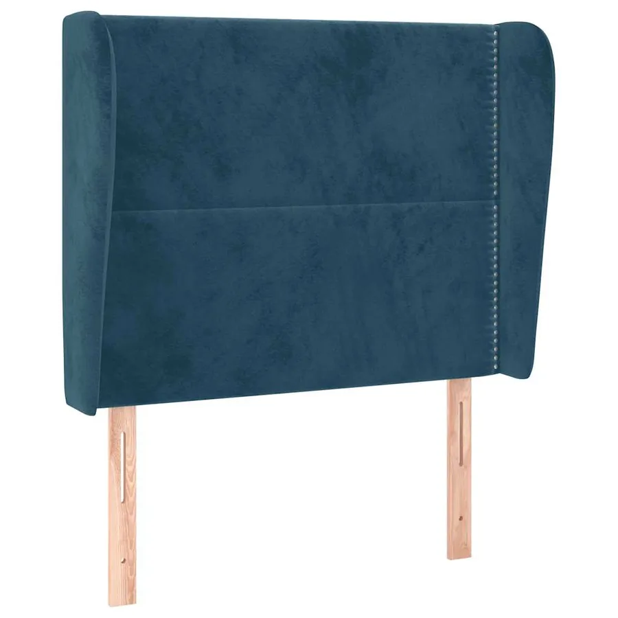 Tête de lit avec oreilles Bleu foncé 93x23x118/128 cm Velours - 2