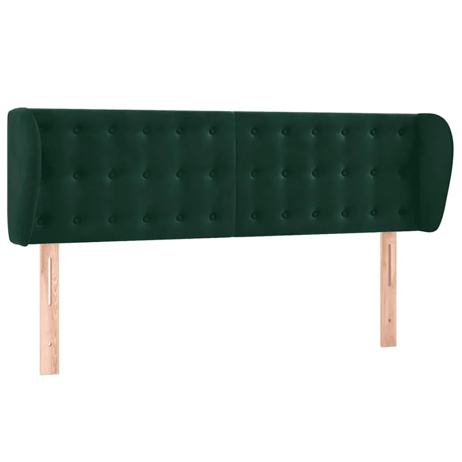 Tête de lit avec oreilles Vert foncé 147x23x78/88 cm Velours - 2