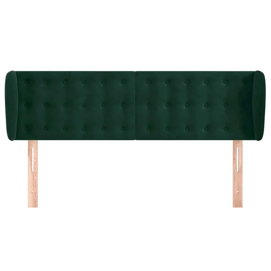 Tête de lit avec oreilles Vert foncé 147x23x78/88 cm Velours - 3