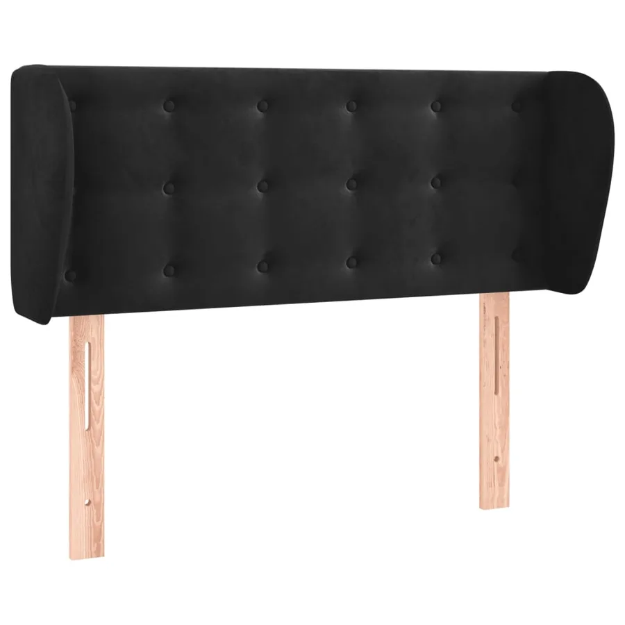Tête de lit avec oreilles Noir 103x23x78/88 cm Velours - 2