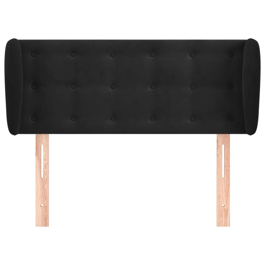 Tête de lit avec oreilles Noir 103x23x78/88 cm Velours - 3