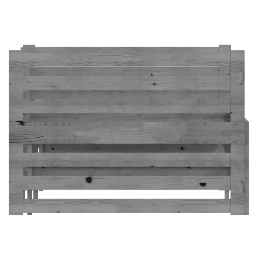 Lit coulissant sans matelas gris 2x(90x200) cm - 8
