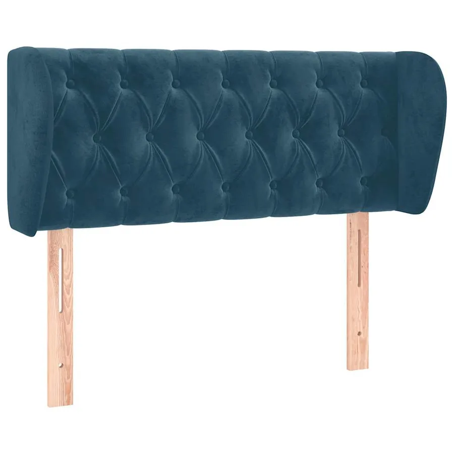 Tête de lit avec oreilles Bleu foncé 103x23x78/88 cm Velours - 2