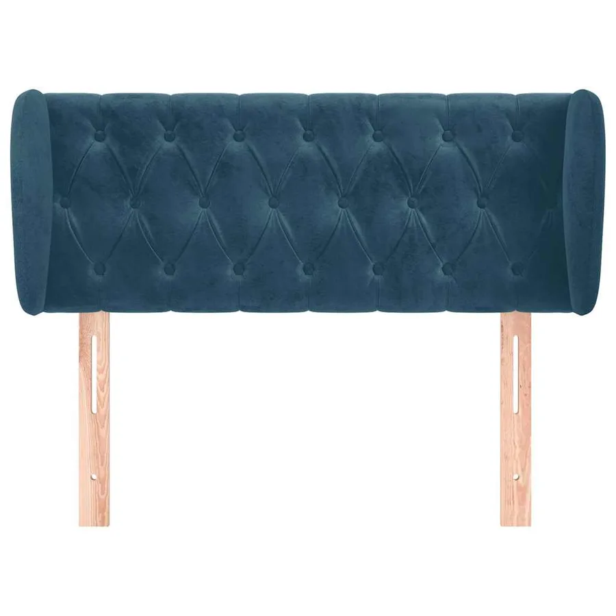 Tête de lit avec oreilles Bleu foncé 103x23x78/88 cm Velours - 3