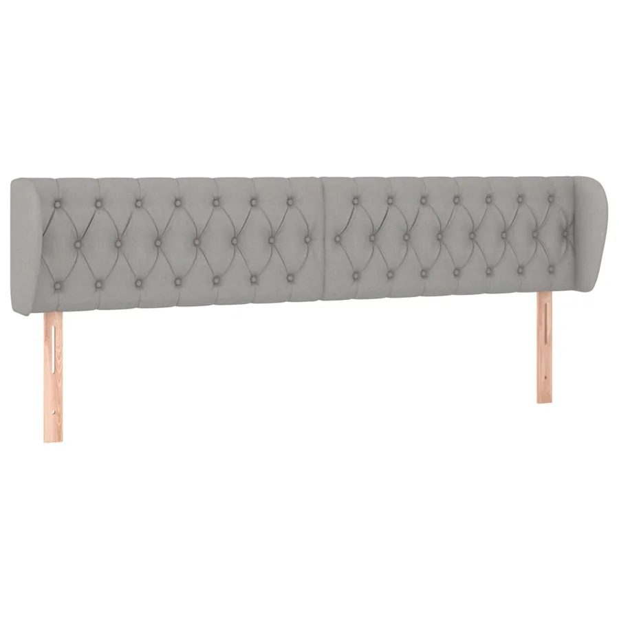 Tête de lit avec oreilles Gris clair 183x23x78/88 cm Tissu - 2