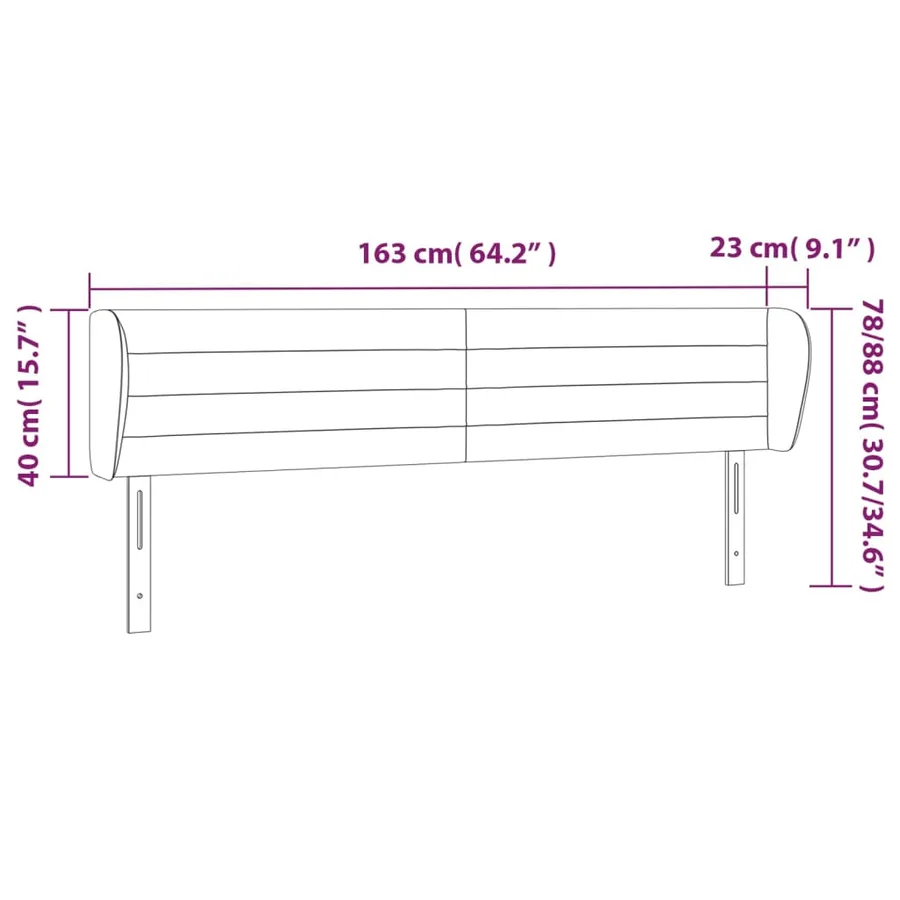 Tête de lit avec oreilles Crème 163x23x78/88 cm Tissu - 9