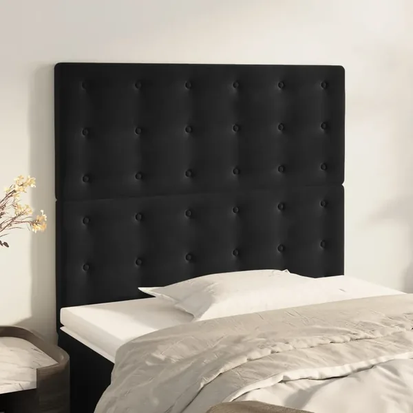 Tête de lit Noir 100x5x118/128 cm Velours