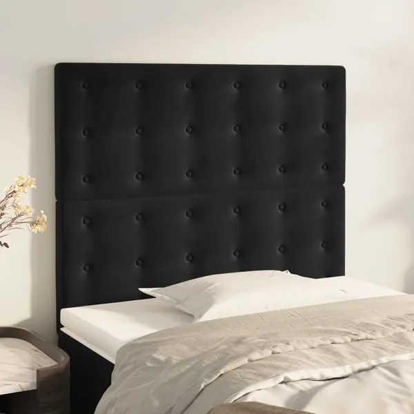 Tête de lit Noir 90x5x118/128 cm Velours