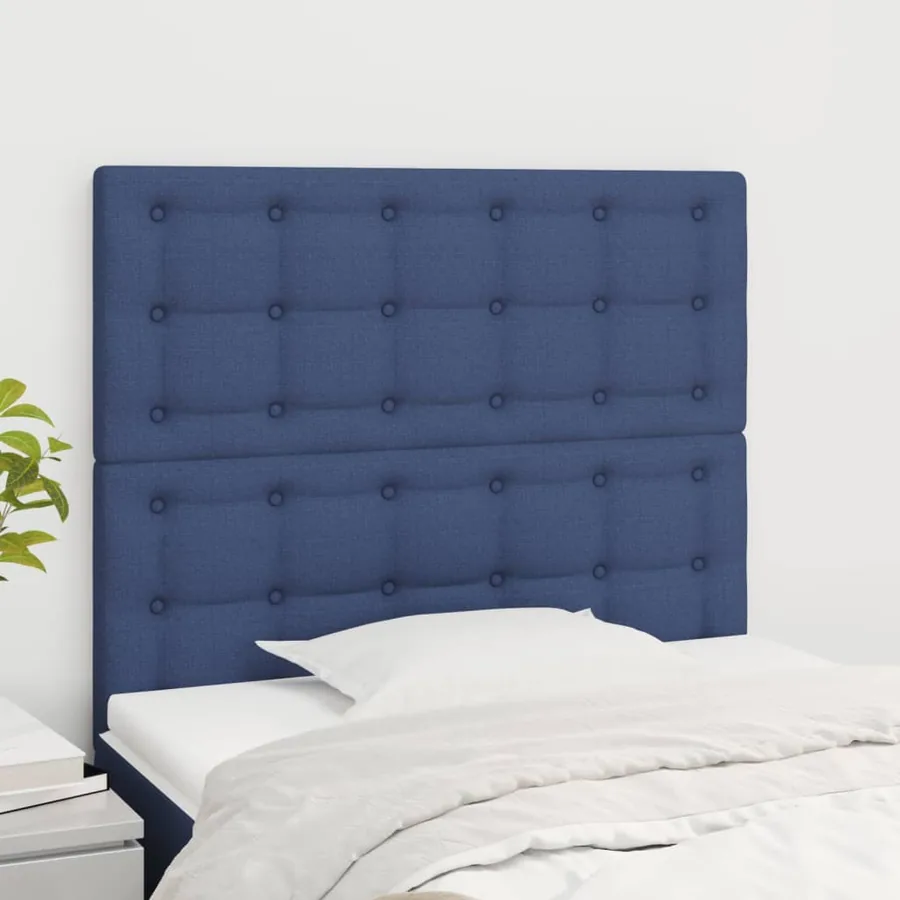 Tête de lit Bleu 90x5x118/128 cm Tissu