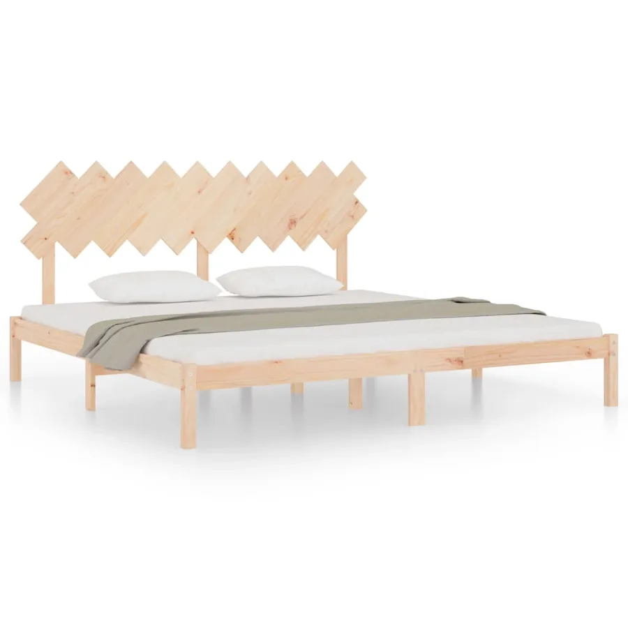 Cadre de lit sans matelas 200x200 cm bois massif - 2