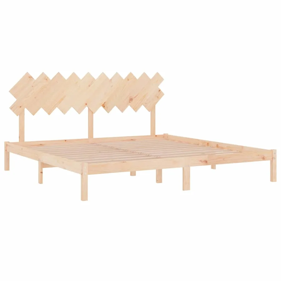 Cadre de lit sans matelas 200x200 cm bois massif - 4