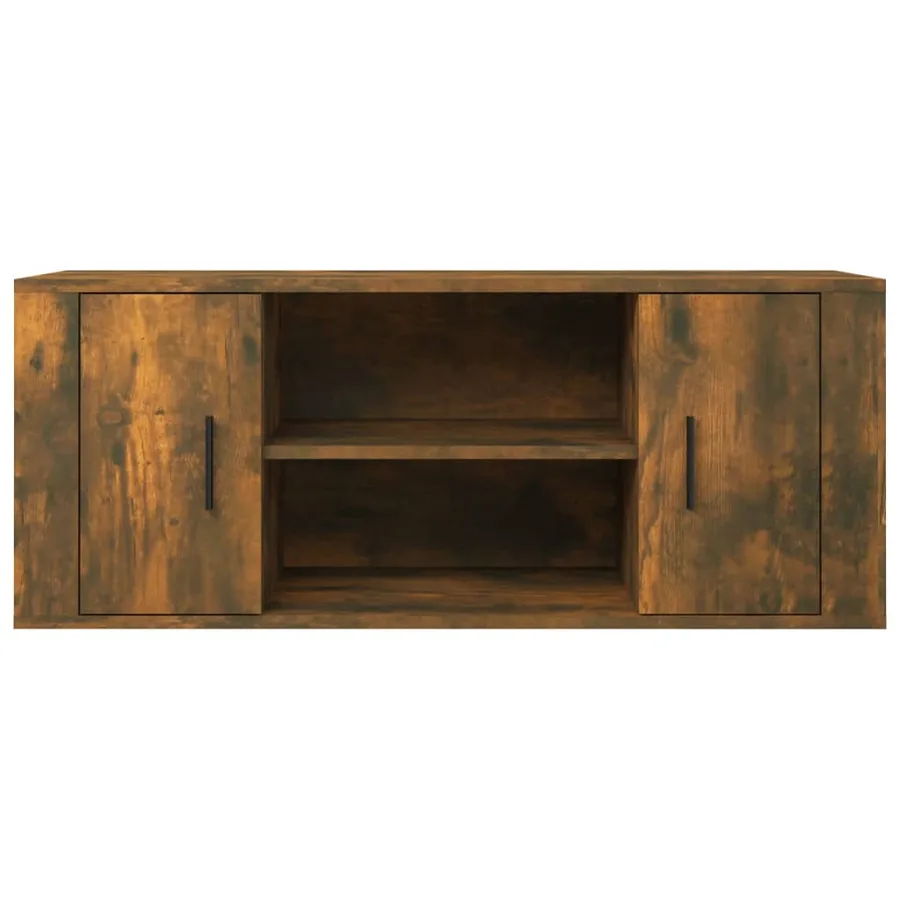 Meuble TV Chêne fumé 100x35x40 cm Bois d'ingénierie - 5