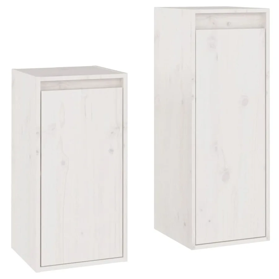 Meubles TV 2 pcs Blanc Bois massif de pin - 2