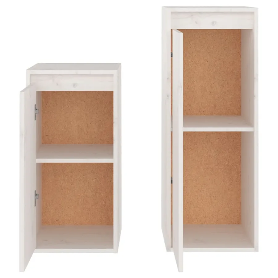 Meubles TV 2 pcs Blanc Bois massif de pin - 4