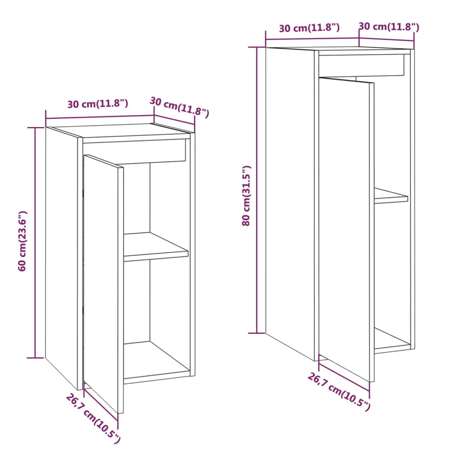 Meubles TV 2 pcs Blanc Bois massif de pin - 9
