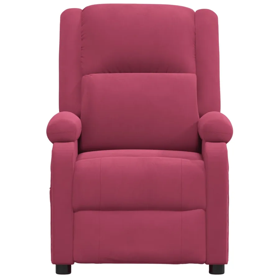 Fauteuil inclinable électrique rouge bordeaux velours - 4