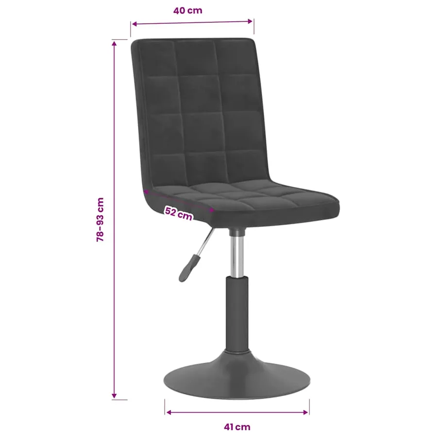 Chaises pivotantes à manger lot de 4 noir velours - 10
