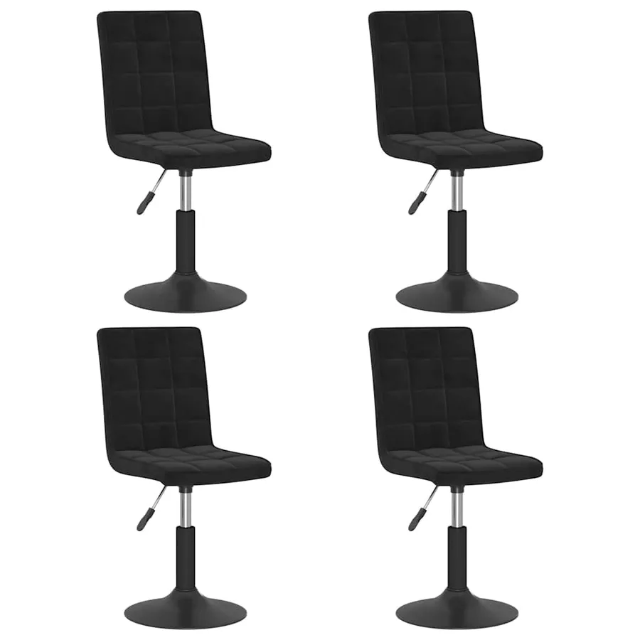 Chaises pivotantes à manger lot de 4 noir velours - 2