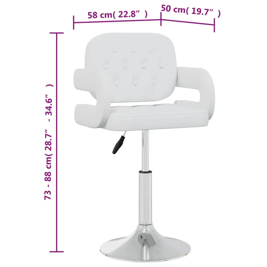 Chaises pivotantes à manger lot de 6 blanc similicuir - 9