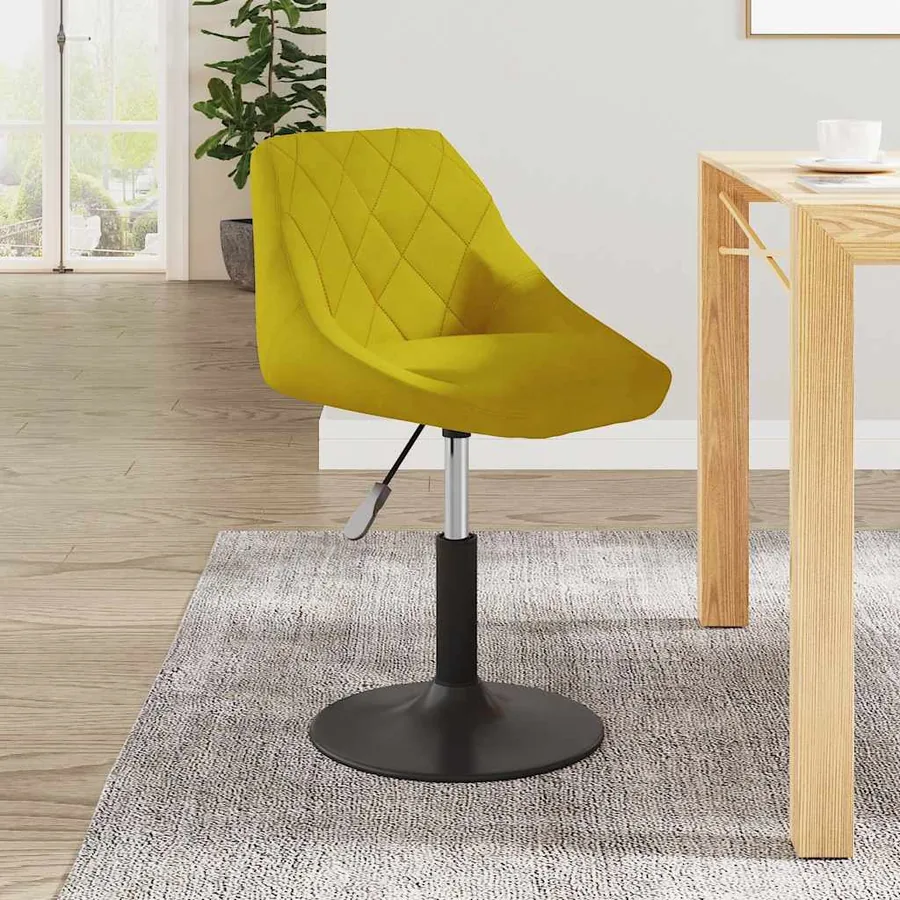 Chaise de salle à manger Jaune moutarde Velours