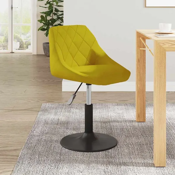 Chaise de salle à manger Jaune moutarde Velours