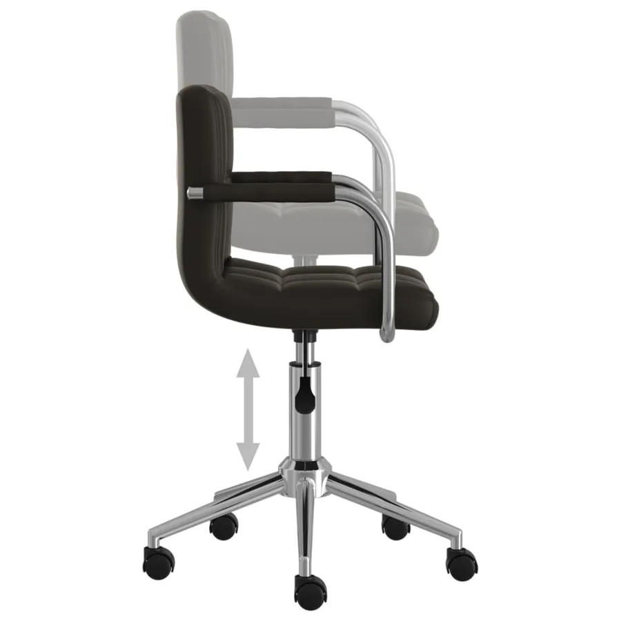 Chaise pivotante de salle à manger Noir Similicuir - 5