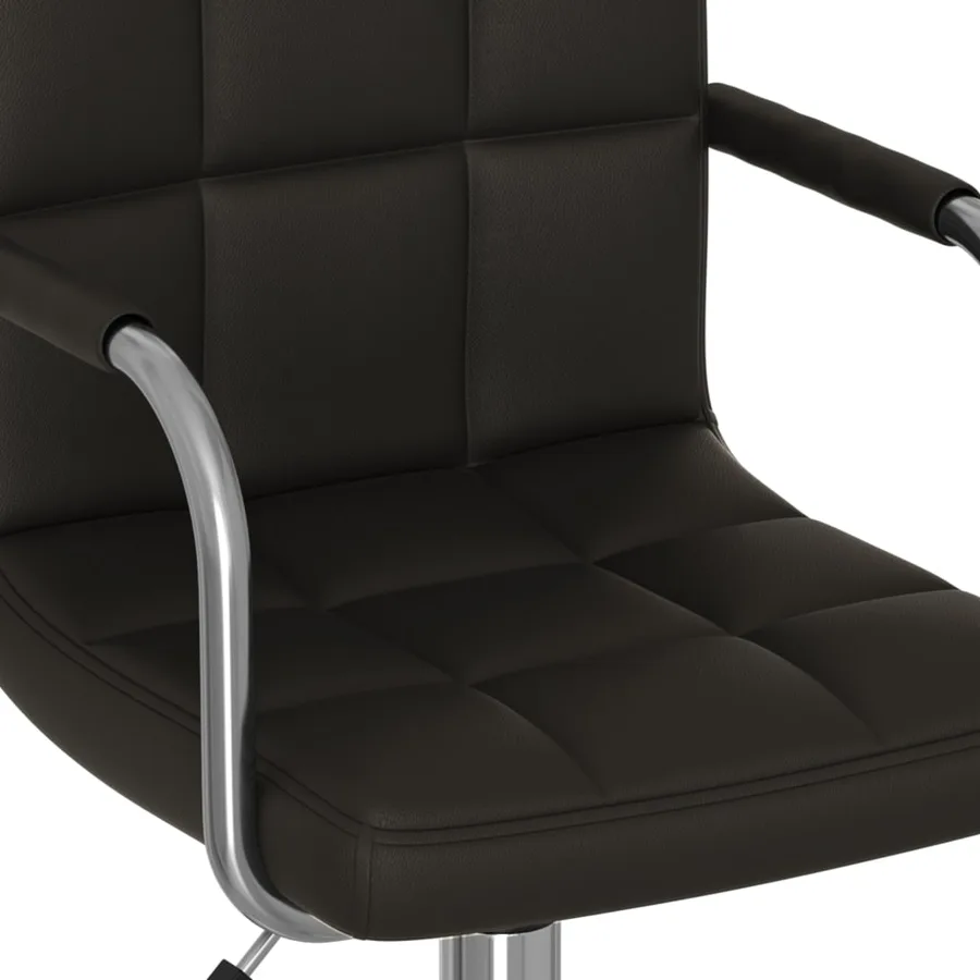 Chaise pivotante de salle à manger Noir Similicuir - 6