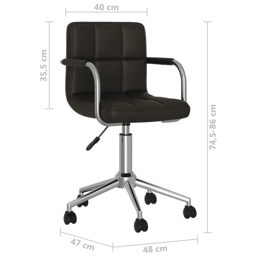 Chaise pivotante de salle à manger Noir Similicuir - 8