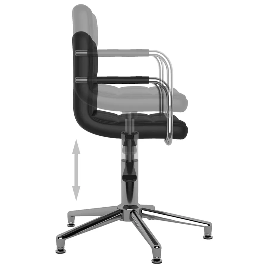 Chaises pivotantes à manger lot de 6 noir similicuir - 5