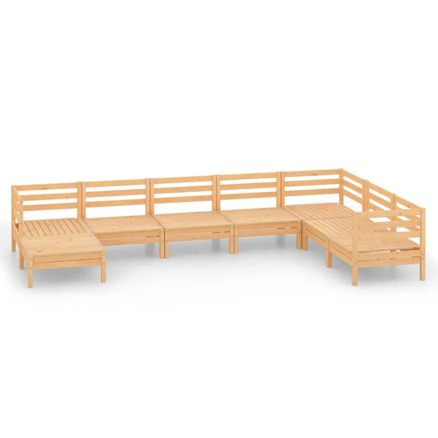 Salon de jardin 8 pcs Bois de pin massif - 2