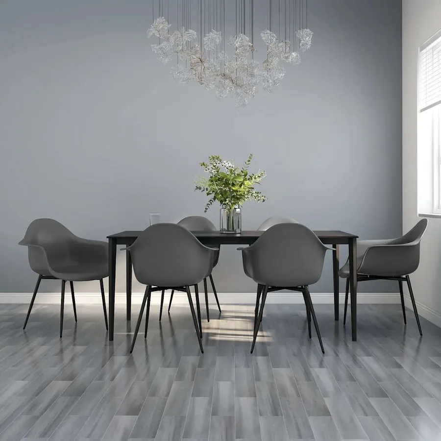 Chaises à manger lot de 6 gris PP