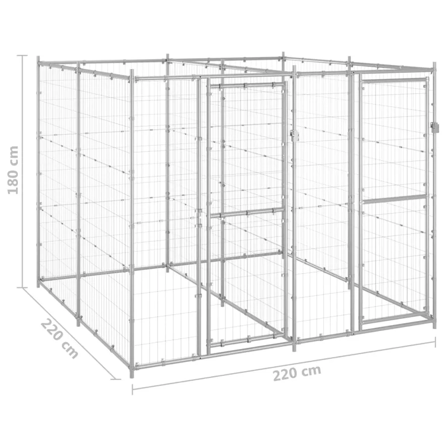 Chenil extérieur Acier galvanisé 4,84 m² - 6