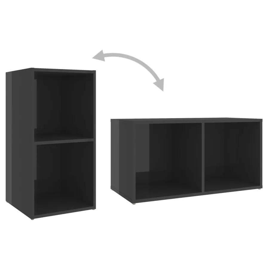 Meubles TV 2 pcs Gris brillant 72x35x36,5 cm Bois d'ingénierie - 8