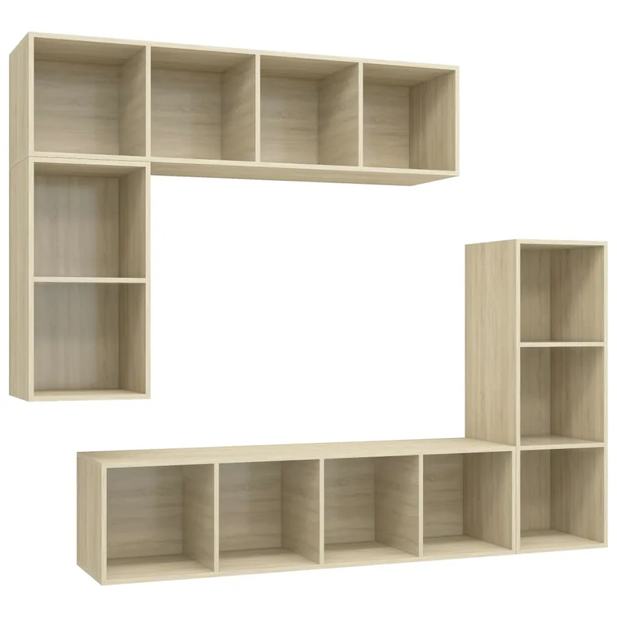Ensemble de meubles TV 4 pcs Chêne sonoma Bois d'ingénierie - 2