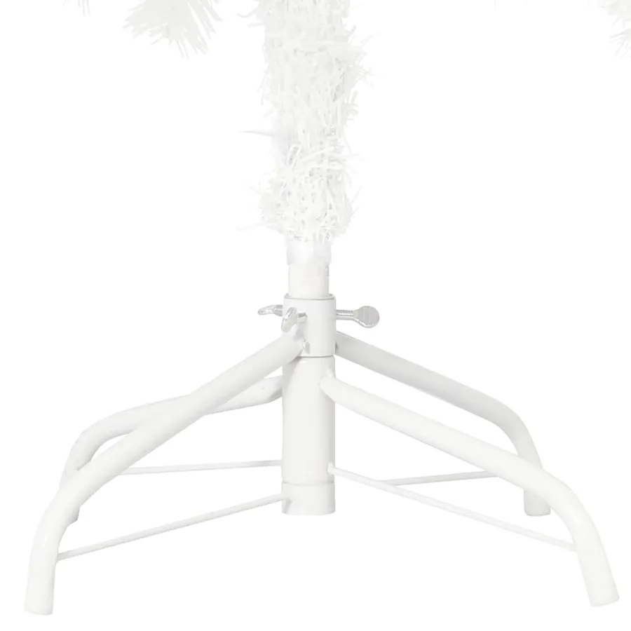 Arbre de Noël artificiel pré-éclairé et boules blanc 210 cm - 4