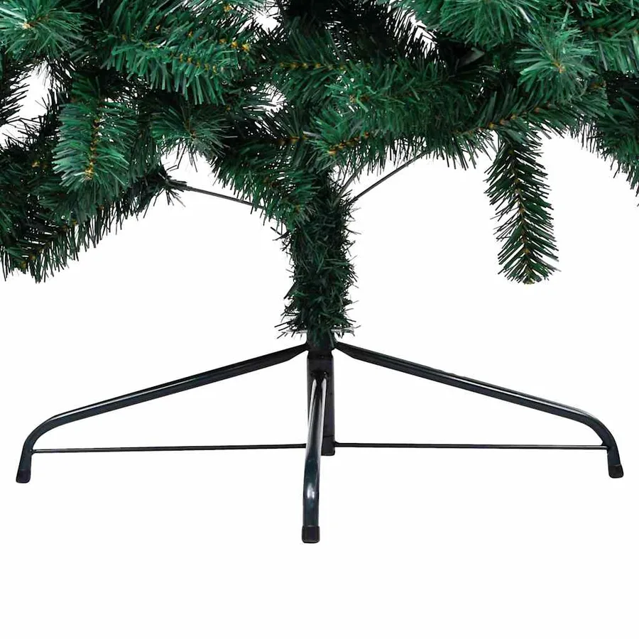 Demi-arbre de Noël artificiel pré-éclairé et boules vert 240 cm - 7