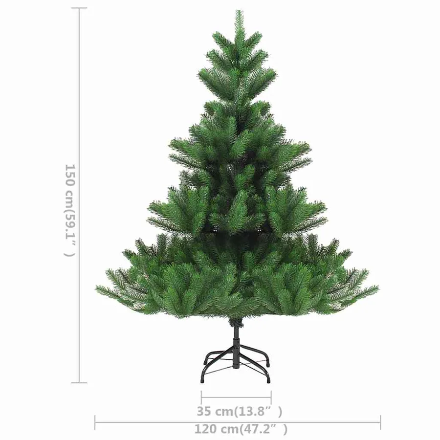 Sapin de Noël artificiel Nordmann avec LED et boules Vert 150cm - 12